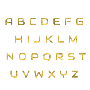 A to Z letters golden png