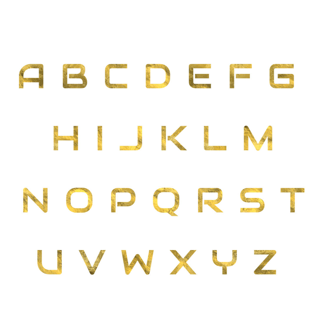 A to Z letters golden png