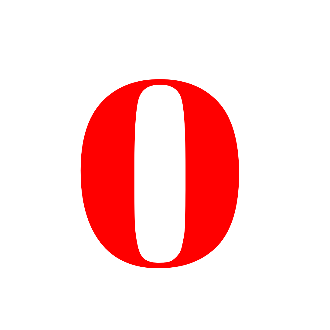 Number 0 Red Png free download