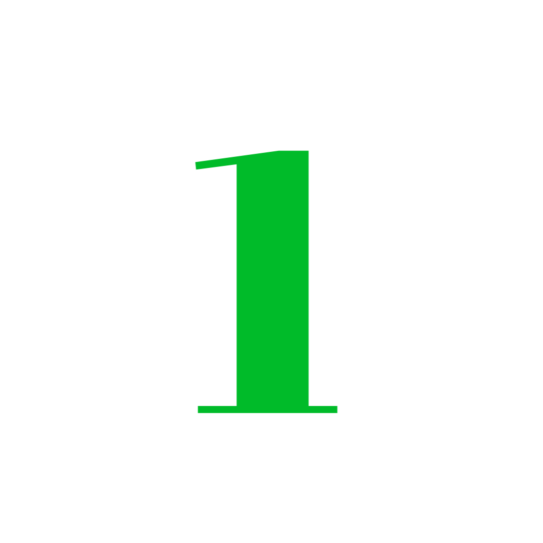 Number 1 green Png free download