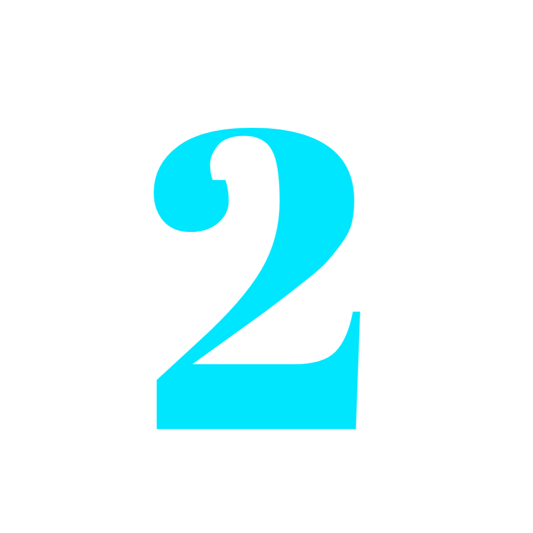 Number 2 Blue Png free download