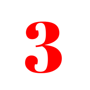 Number 3 Red Png free download