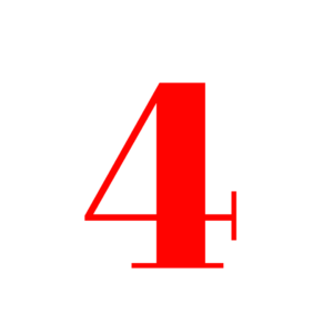 Number 4 Red Png free download