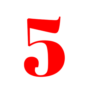 Number 5 Red Png free download
