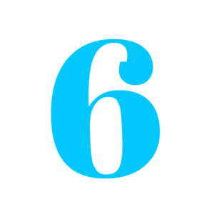 Number 6 Blue Png free download