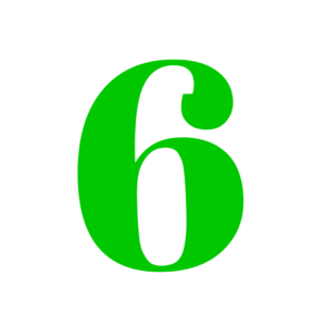 Number 6 Green Png free download