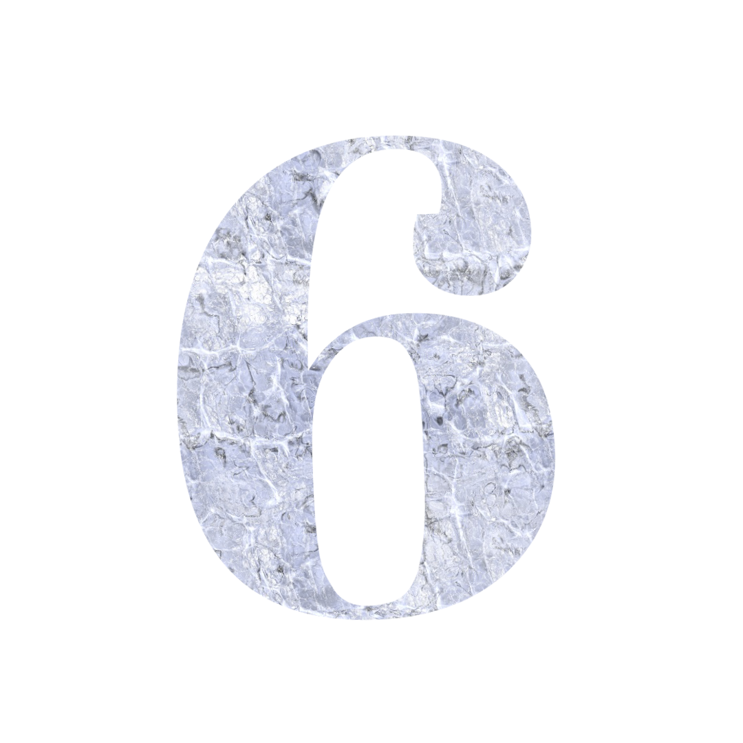 Number 6 Silver Png free download