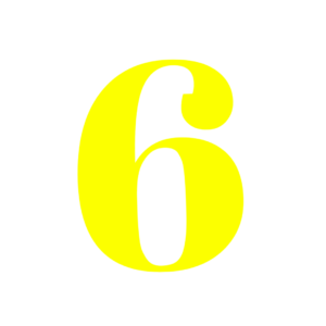 Number 6 Yellow Png free download