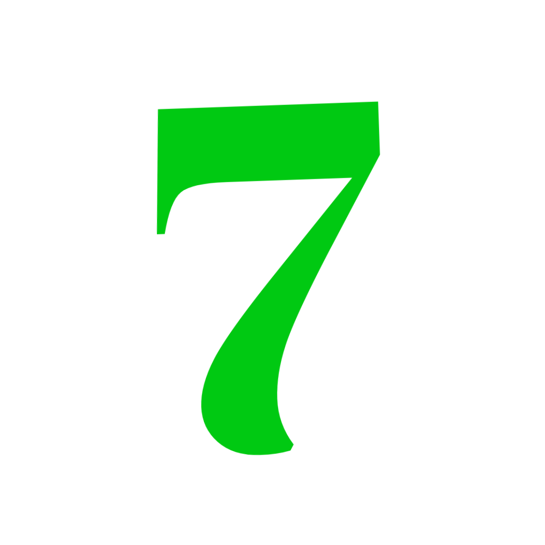 Number 7 Green Png free download
