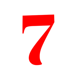 Number 7 Red Png free download