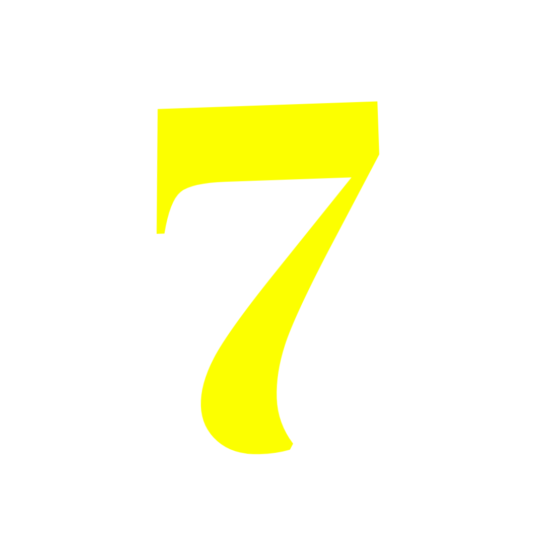 Number 7 Yellow Png free download