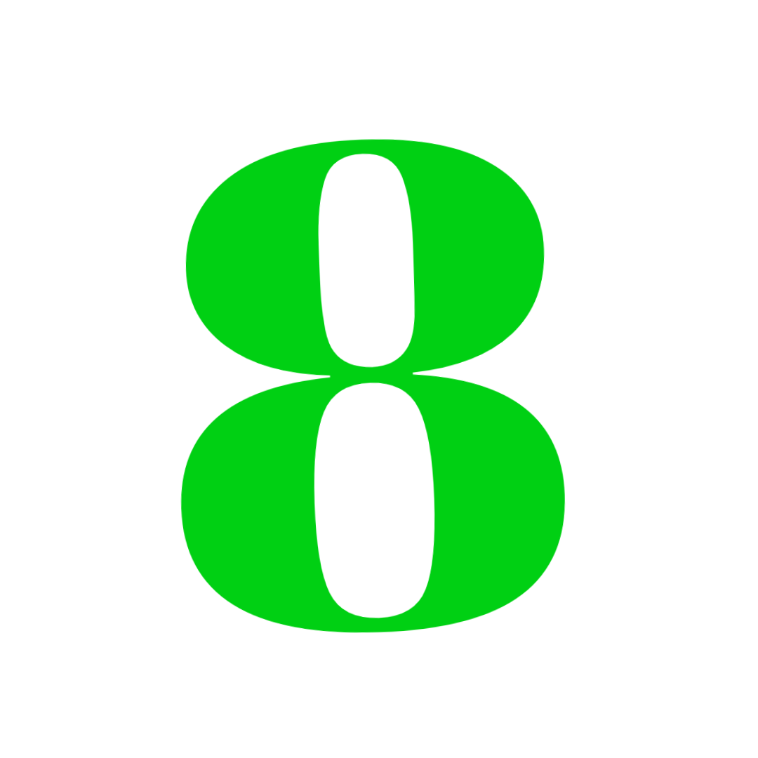 Number 8 Green Png free download