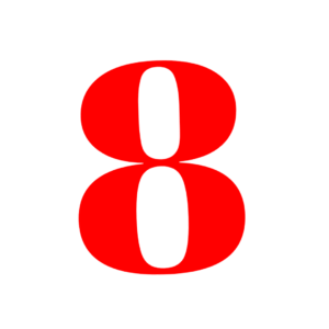 Number 8 Red Png free download