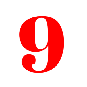 Number 9 Red Png free download