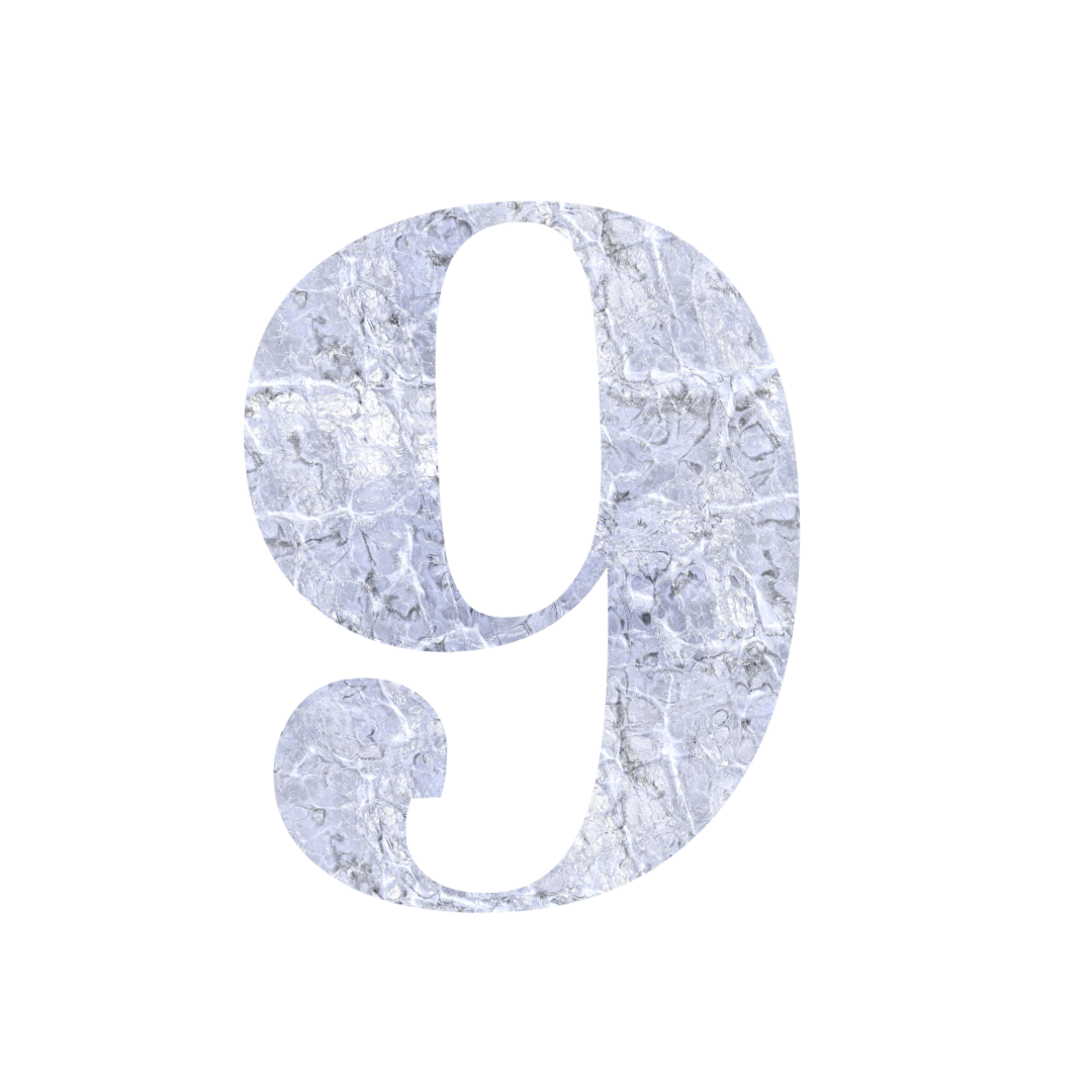 Number 9 silver png free download