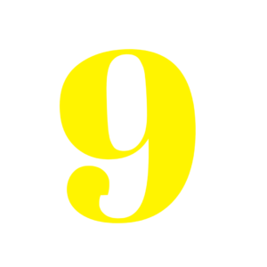 Number 9 Yellow Png free download