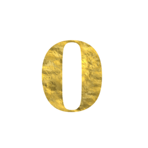 number 0 golden texture png