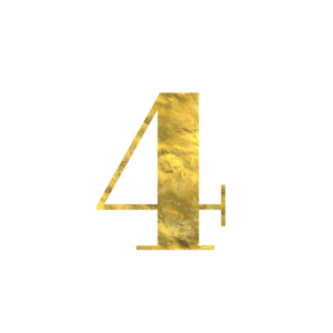 number 4 golden texture png