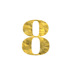 number 8 golden texture png