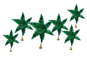 Christmas green Star with bell png