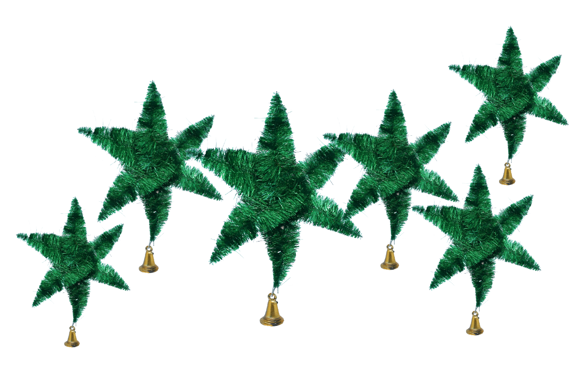 Christmas green Star with bell png