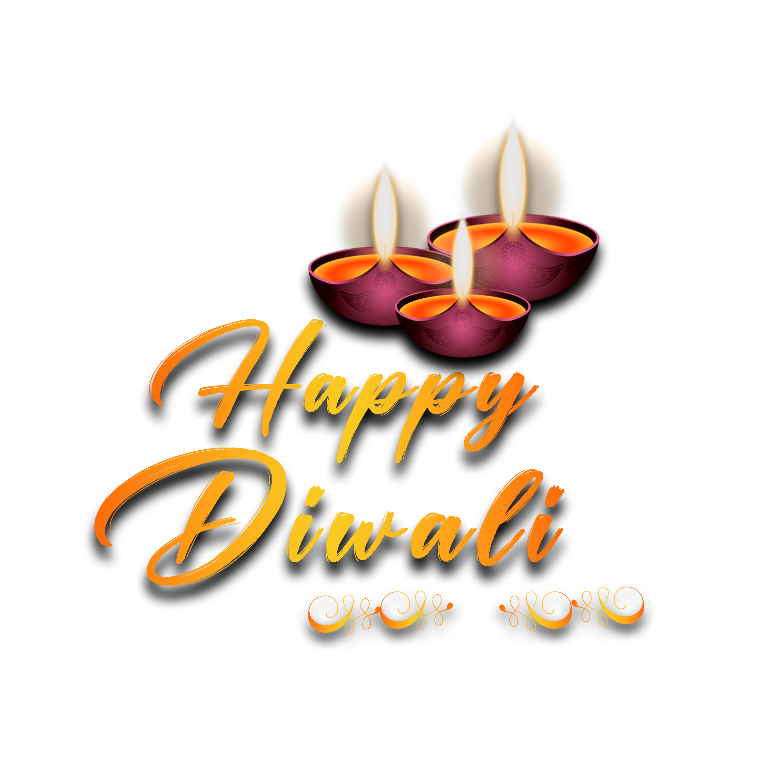 Happy Diwali decoration elements vector PNG
