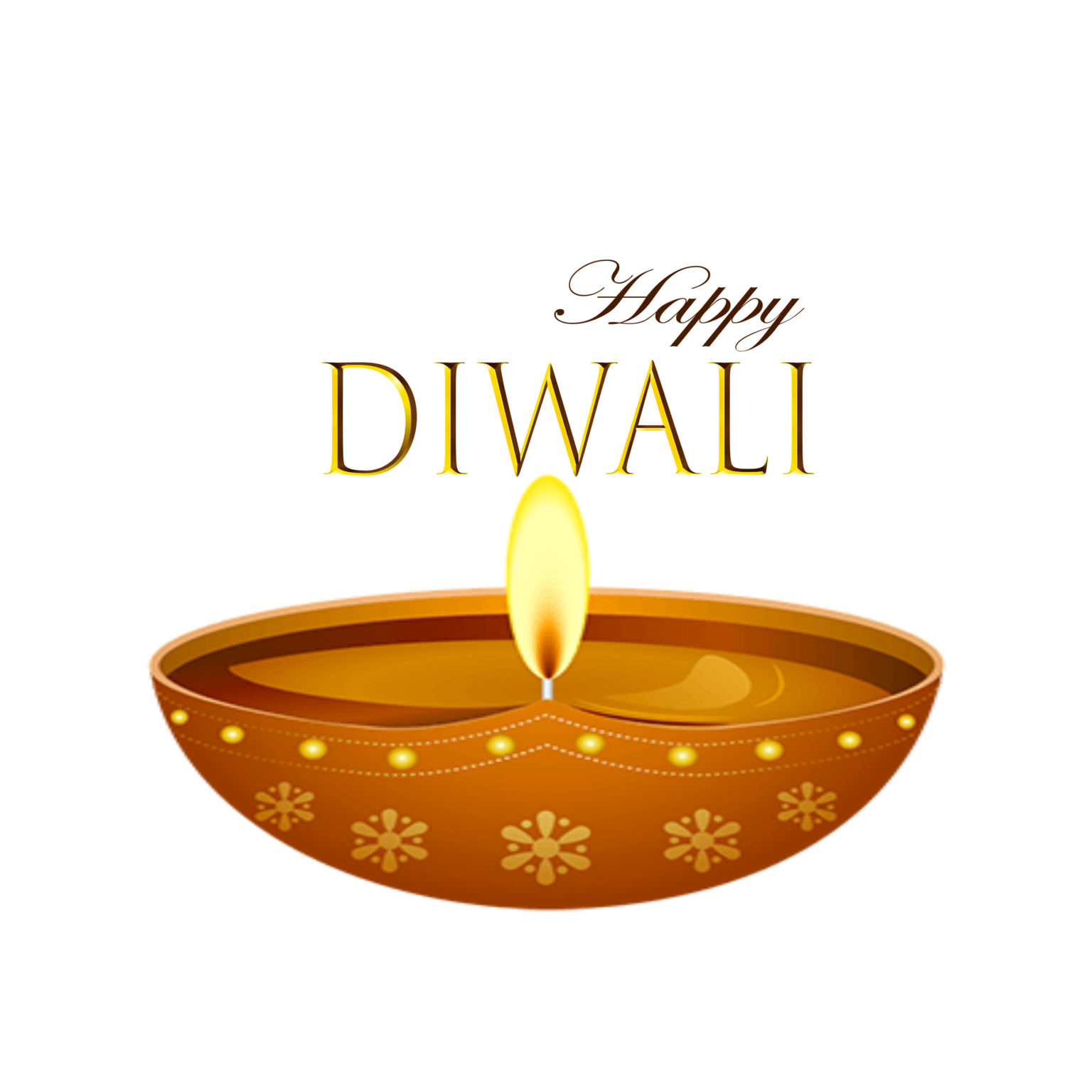 Happy Diwali decorative diyas png free download - PNGOX