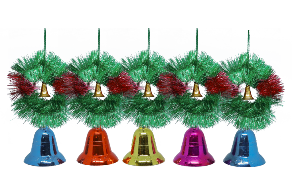 Real Colorful christmas bells PNG free download