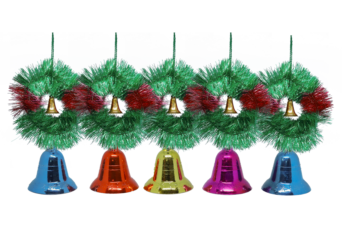 Real Colorful christmas bells PNG free download