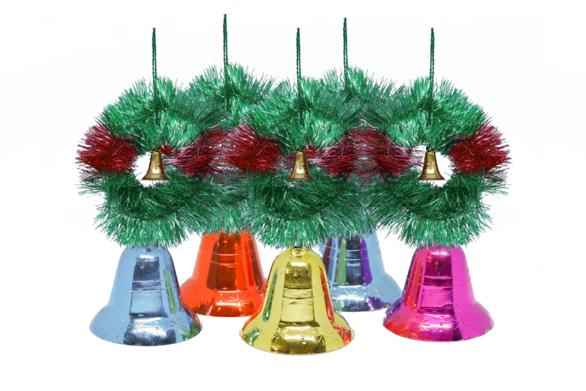 Real Colorful christmas bells PNG free