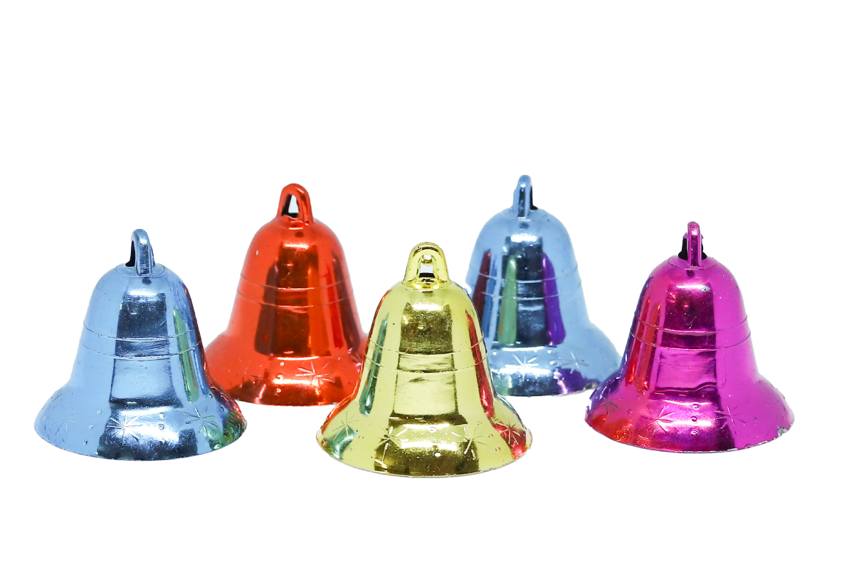 Real Colorful christmas bells png
