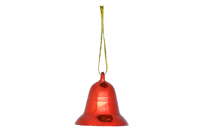 Real christmas bell Red color with string png