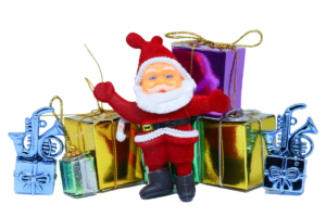 Santa claus with gift boxes png