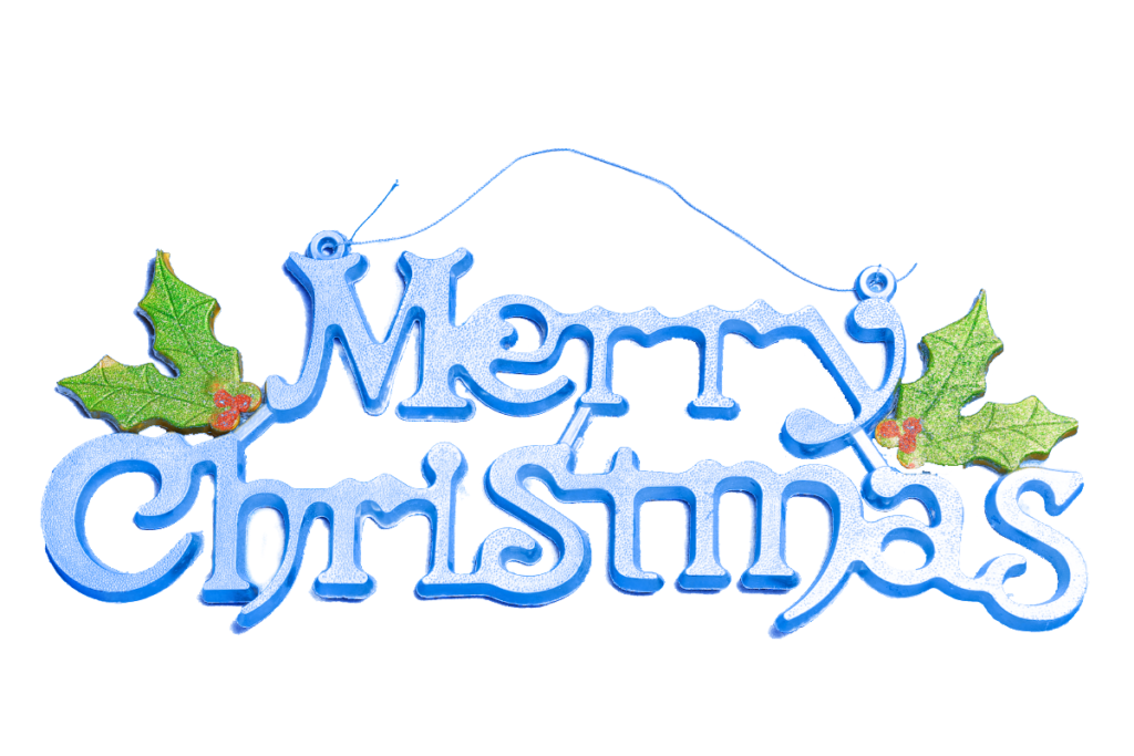 Merry Christmas Blue Wall Hanging PNG