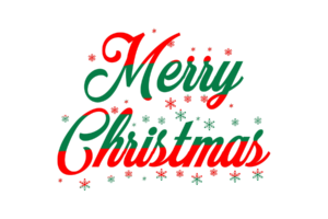 Merry Christmas Red Green Text PNG