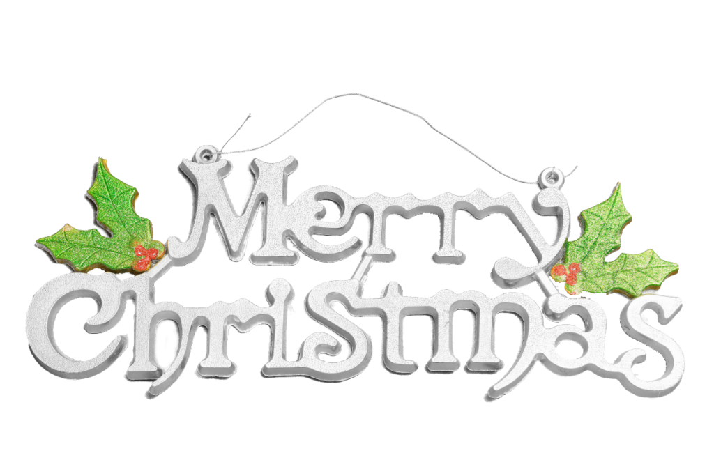 Merry Christmas Silver Wall Hanging PNG