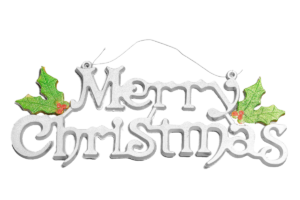 Merry Christmas Silver Wall Hanging PNG