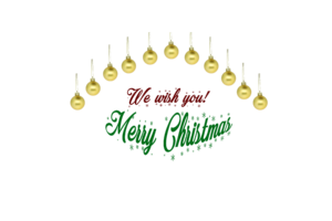 Merry Christmas wishes Golden Balls PNG