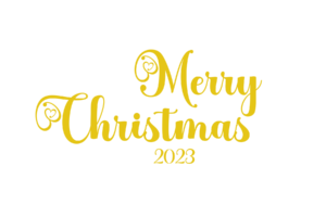 Yellow Merry Christmas wishes text PNG