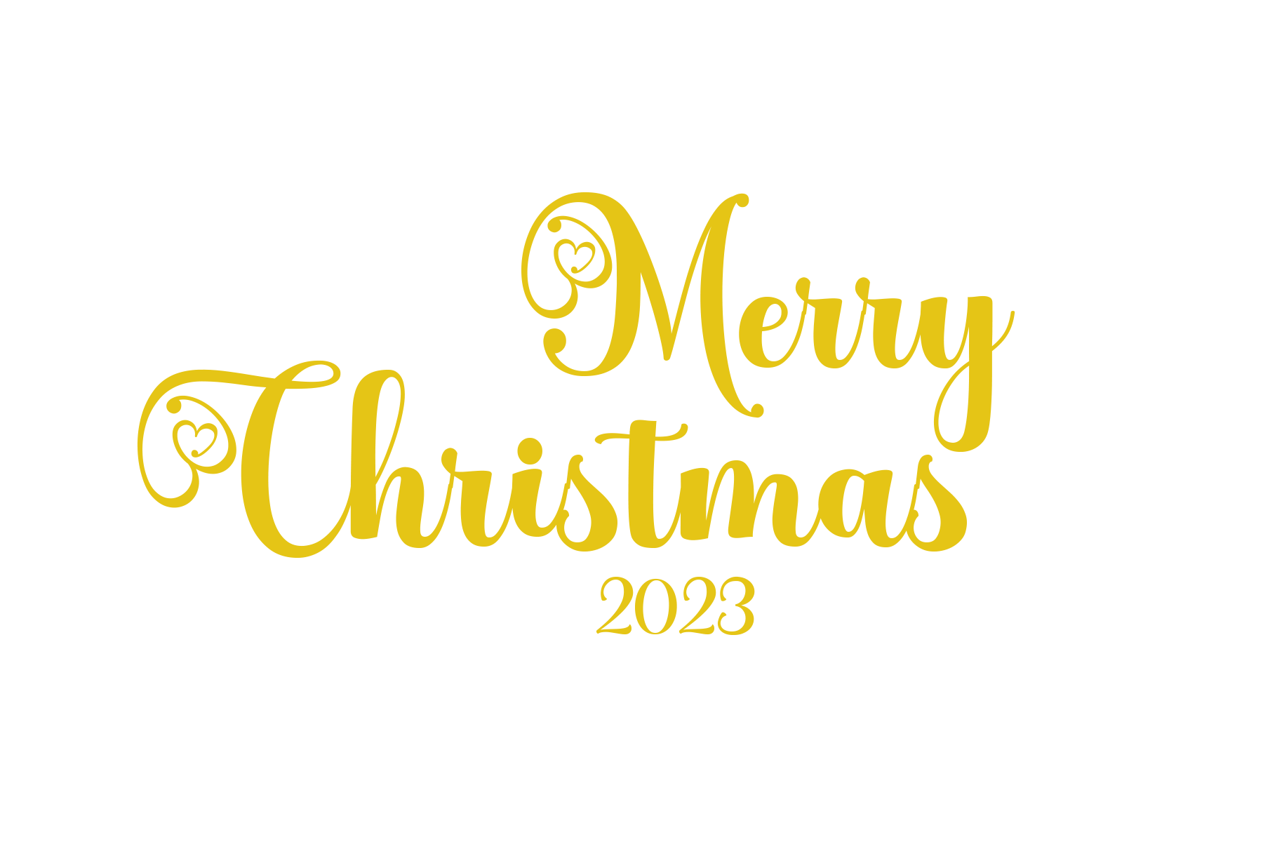 Yellow Merry Christmas wishes text PNG