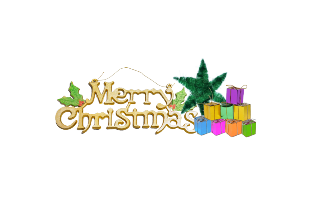 Merry Christmas wishes with elements PNG