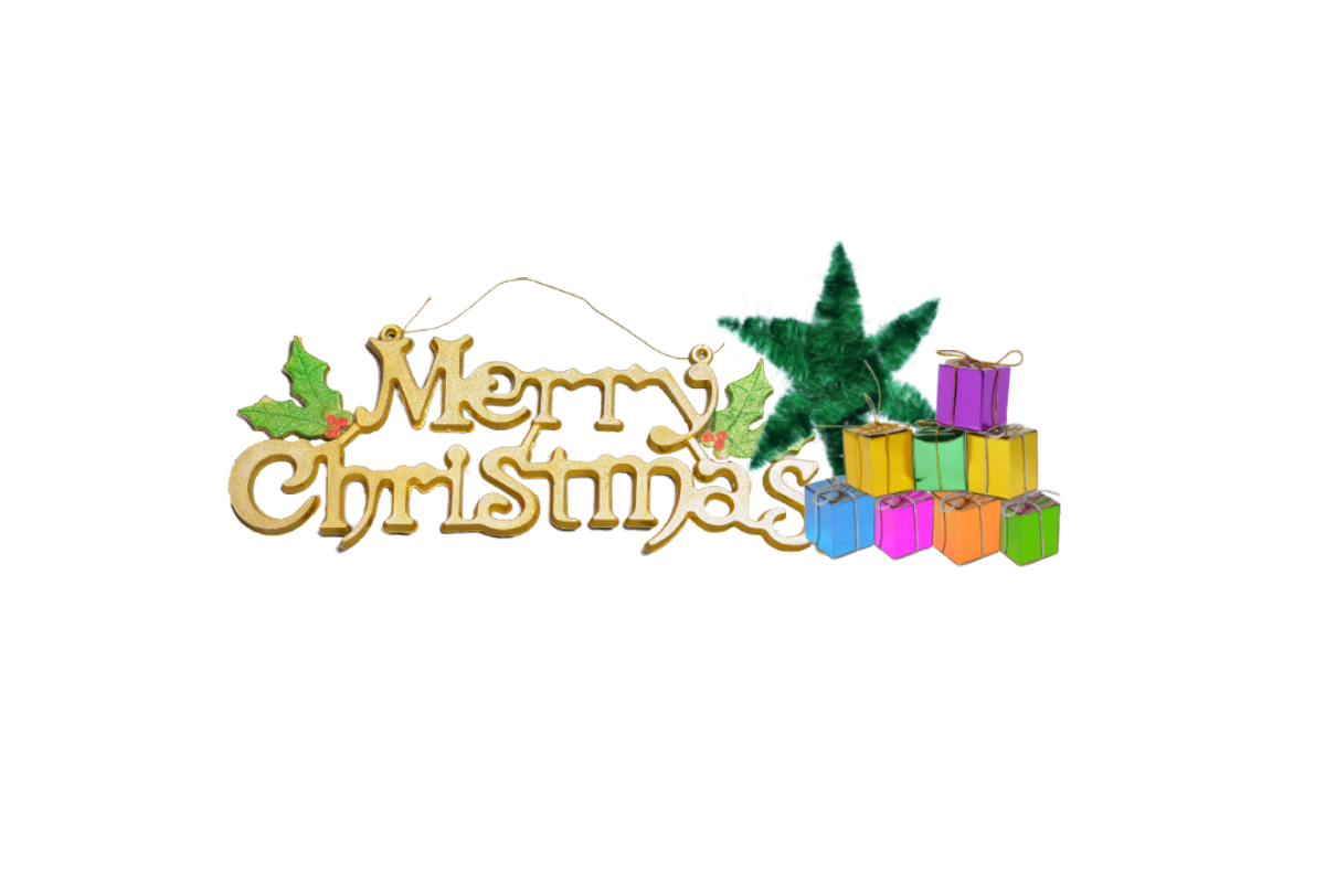 Merry Christmas wishes with elements PNG