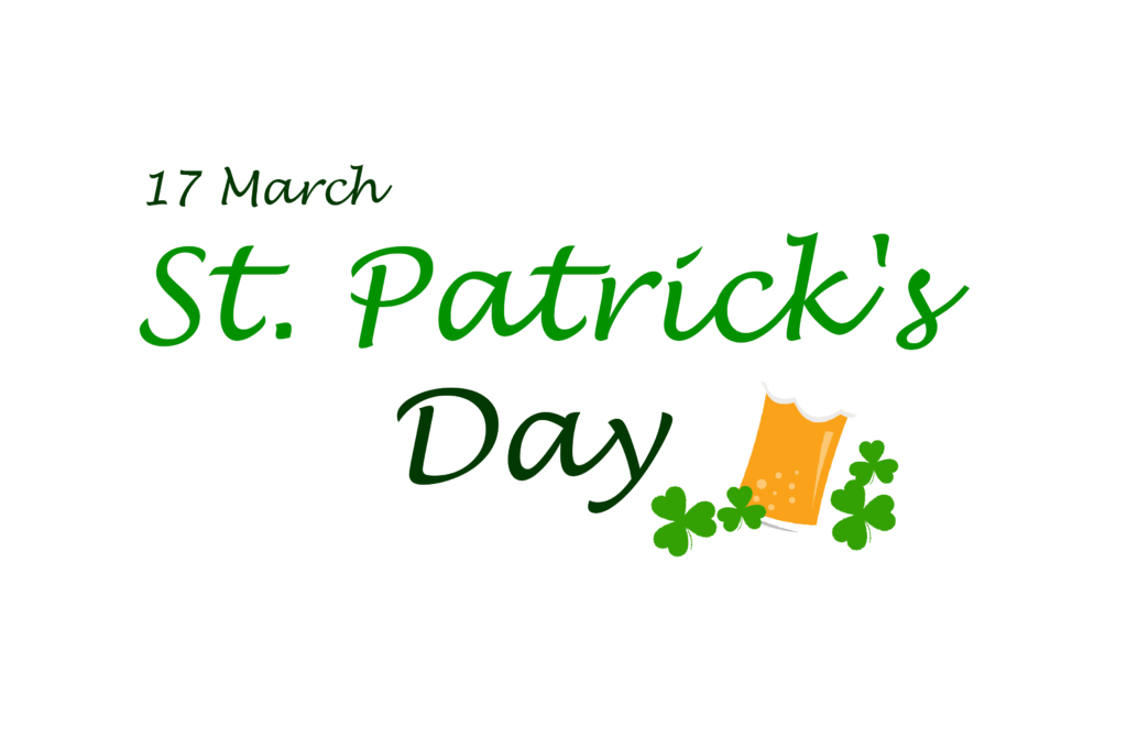 17 March Happy St. Patricks day Simple text PNG