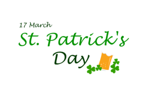 17 March Happy St. Patricks day Simple text PNG