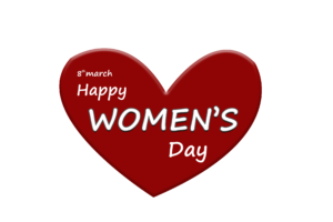 8 March Women's Day Red Heart shape PNG