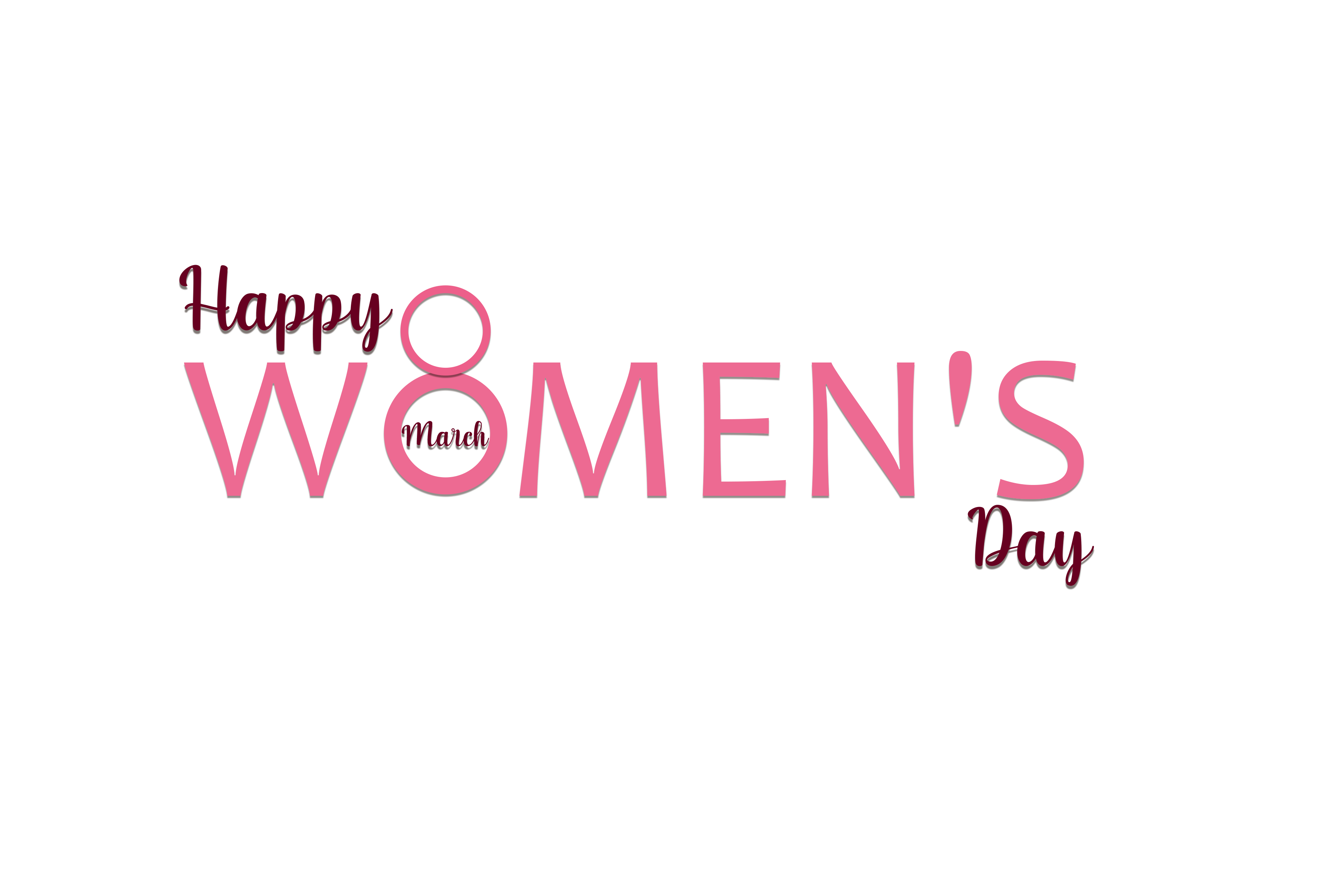 8 March Women's Day Typography PNG