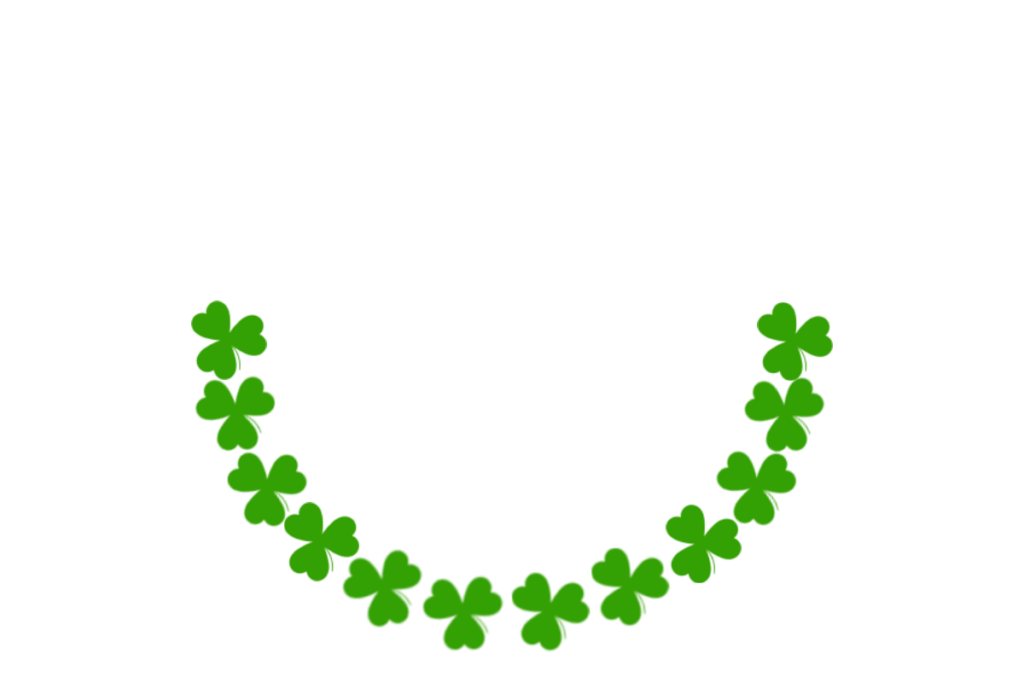Clover Leaves Half Round Vector PNG