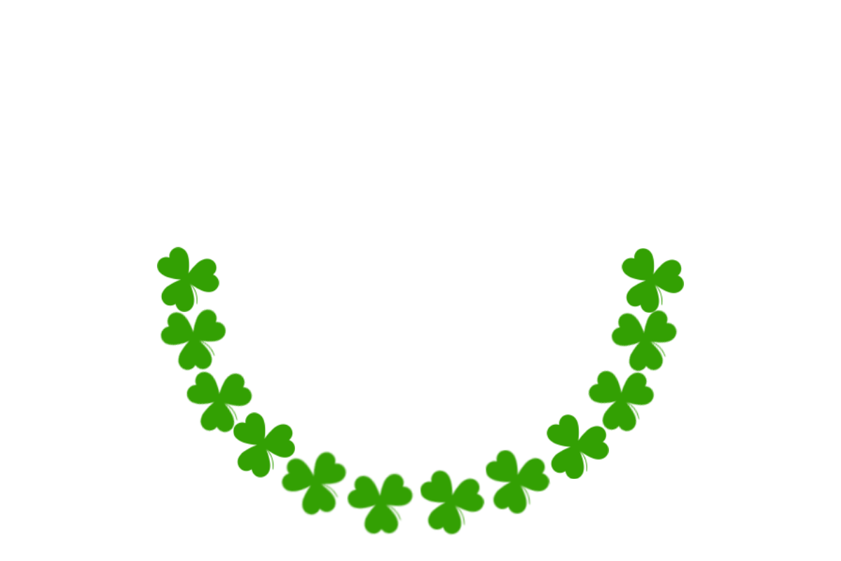 Clover Leaves Half Round Vector PNG