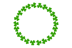 Green Clover Leaves Round Vector PNG