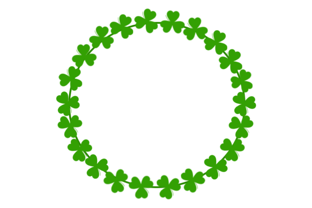 Green Leaves Round Vector PNG